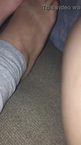 cum feet toes gif