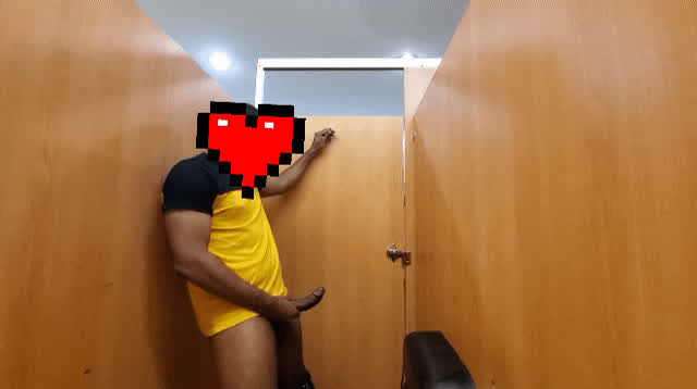 Public Bathroom Masturbating Big Dick gif