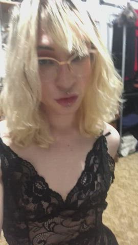 anal anal play dildo femboy lingerie trans woman femboys trans-girls gif