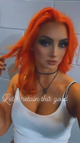 busty goth redhead gif