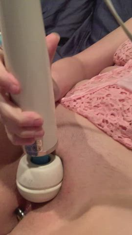 blonde butt plug hitachi lingerie pussy gif