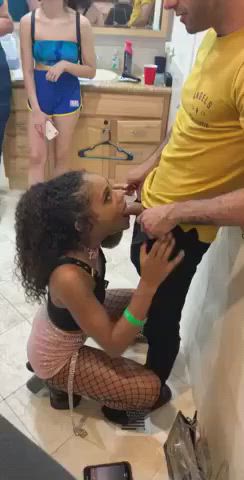 blowjob little dick oral public sucking gif