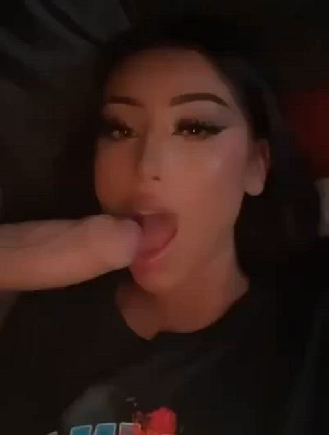 bwc big dick blowjob ebony selfie sloppy gif