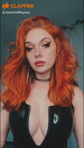 pretty redhead selfie gif