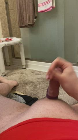 amateur bathroom bear cum cumshot gay male masturbation masturbating gif