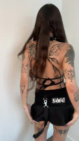 brunette dancing petite tattoo gif