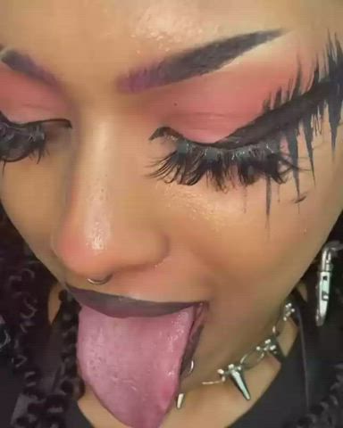 Alt Amateur Goth Tongue Fetish gif