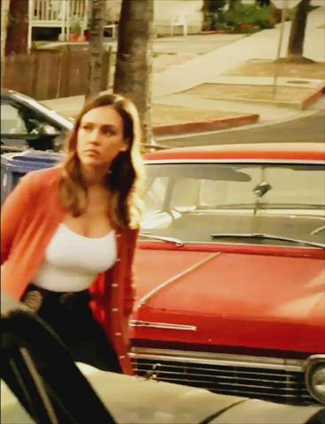 big tits boobs celebrity jessica alba milf police star gif