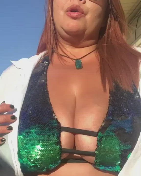 BBW Big Tits Huge Tits Rubbing gif