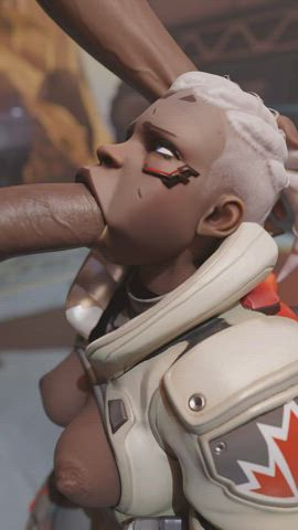 3d animation blowjob deepthroat ebony overwatch rule34 gif