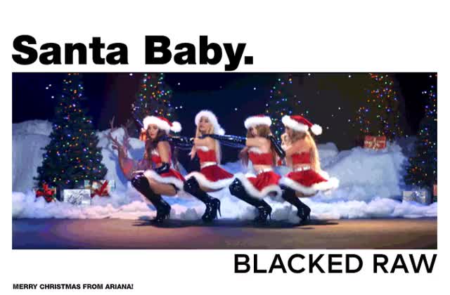 ariana grande blackedraw santa gif