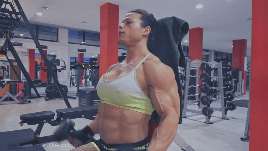 babe bodybuilder female fitness goddess gym muscular girl romanian workout gif