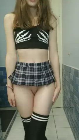 Schoolgirl Small Tits Socks Teen TikTok gif