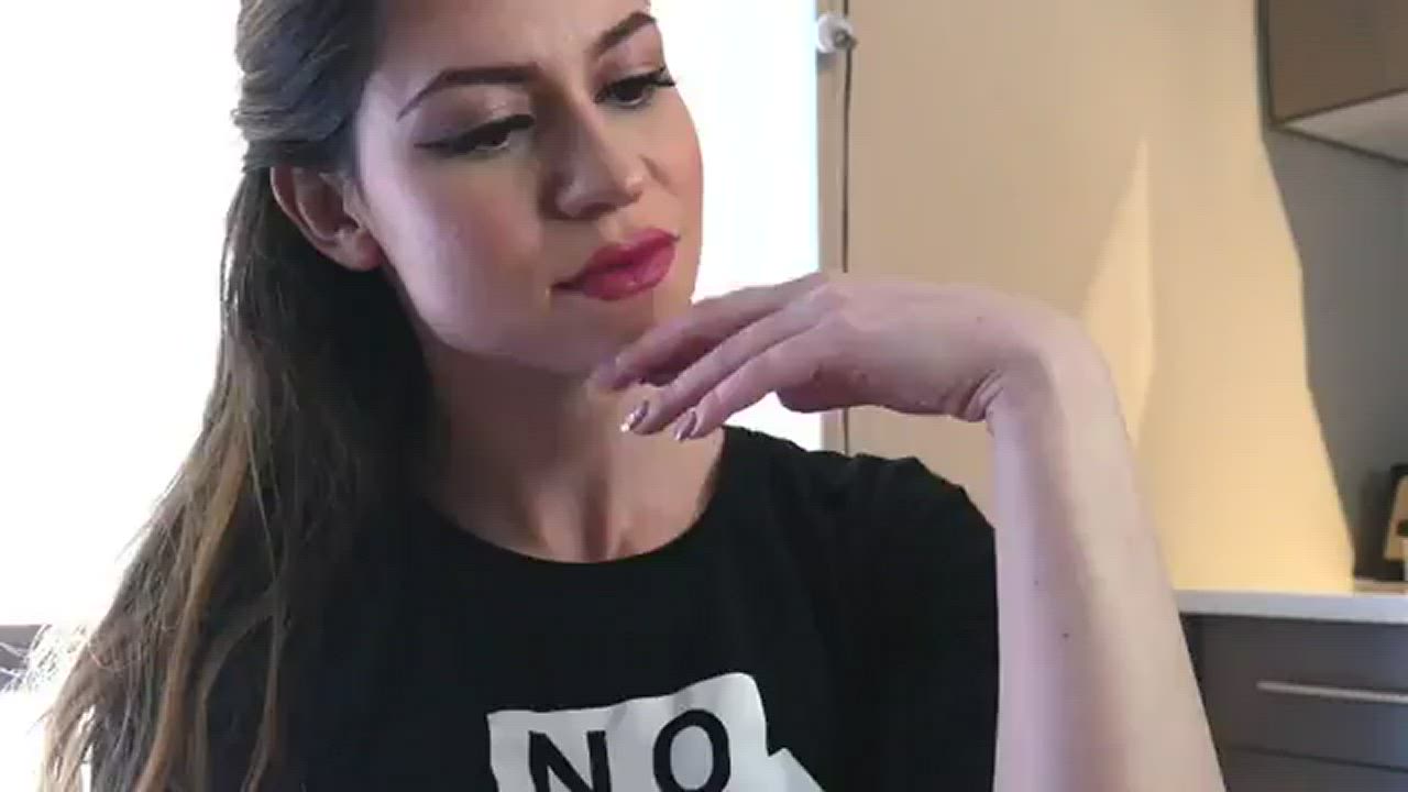 Ashley Alban Blowjob Brunette Lipstick gif