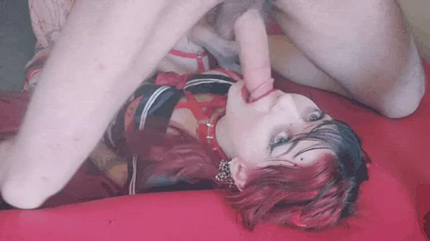 blowjob costume deepthroat emo face fuck onlyfans rough tattoo teen gif