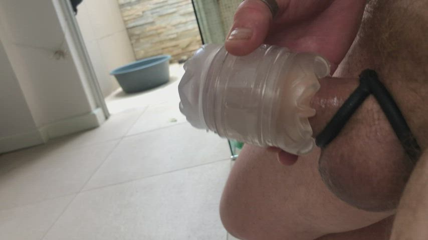 close up cum cumshot dad double cumshot fleshlight jerk off solo gif