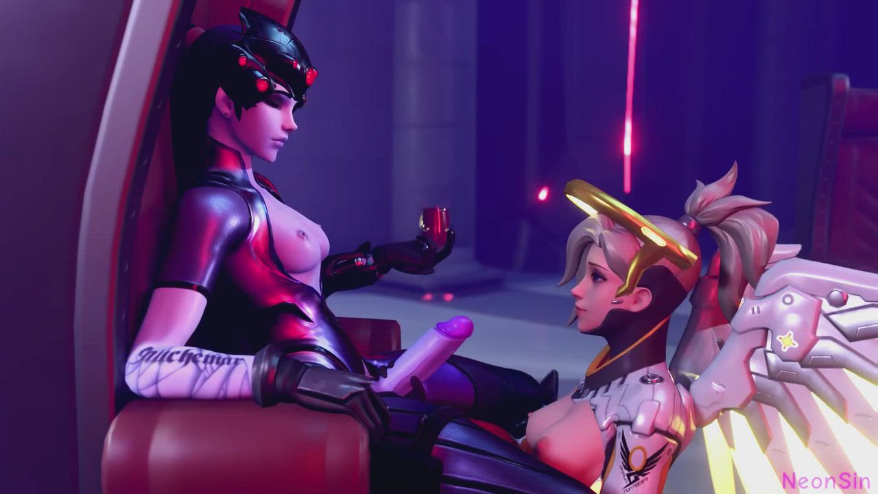 Widowmaker dominate Mercy (blowjob part) (neonsin) [overwatch]