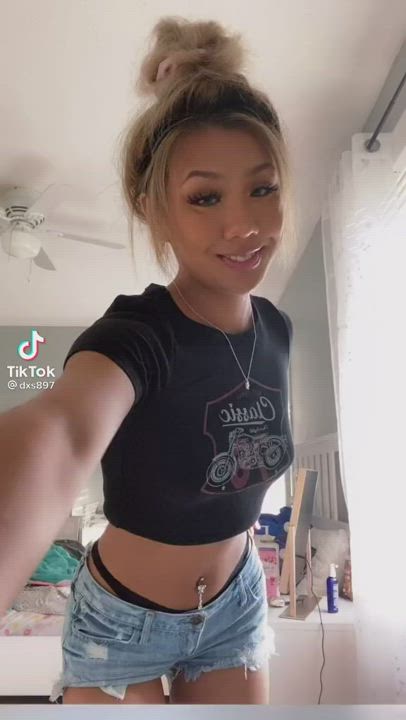 18 Years Old Asian Jean Shorts Teen Thong TikTok gif