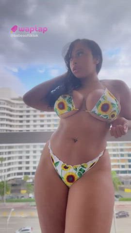 big tits boobs booty busty curly hair tiktok gif