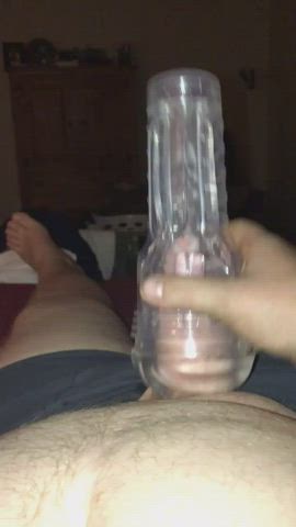 Cock Fleshlight Masturbating Thick Cock gif