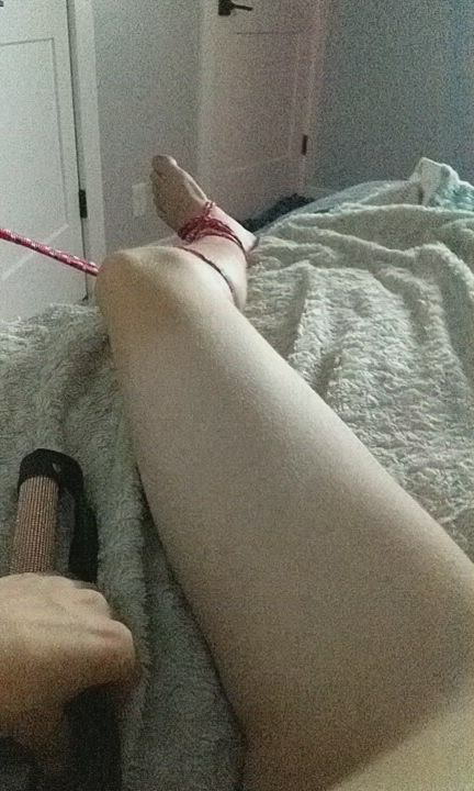 Playing with my submissive cock 😖