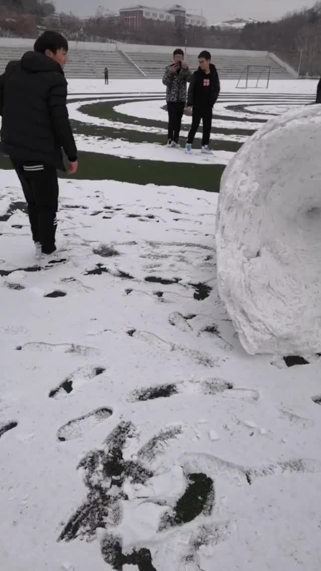 Rolling the snow