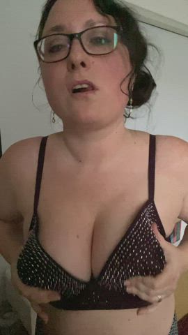 Doing my best to convince you to cum on my boobs, is it working?