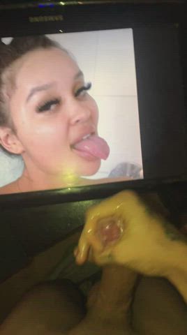 cumshot tongue fetish tribute gif