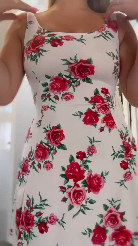 A pretty sundress and some nice perky titties [oc]