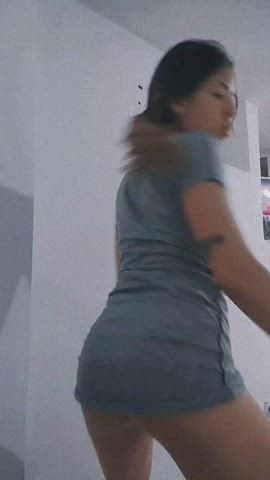 cute dancing latina petite smile gif