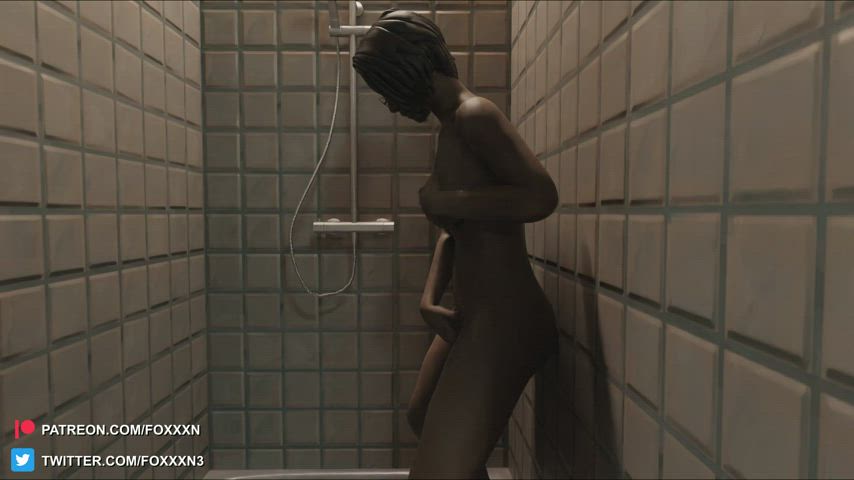 3D Animation Hentai Rule34 Shaved Pussy Shower Small Tits gif