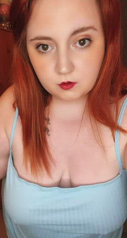 bbw chubby cleavage dress redhead ssbbw tease tiktok gif