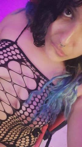 amateur cute fishnet homemade huge tits natural gif