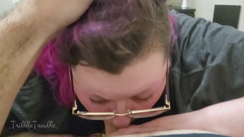 bbw blowjob face fuck hair pulling ssbbw gif