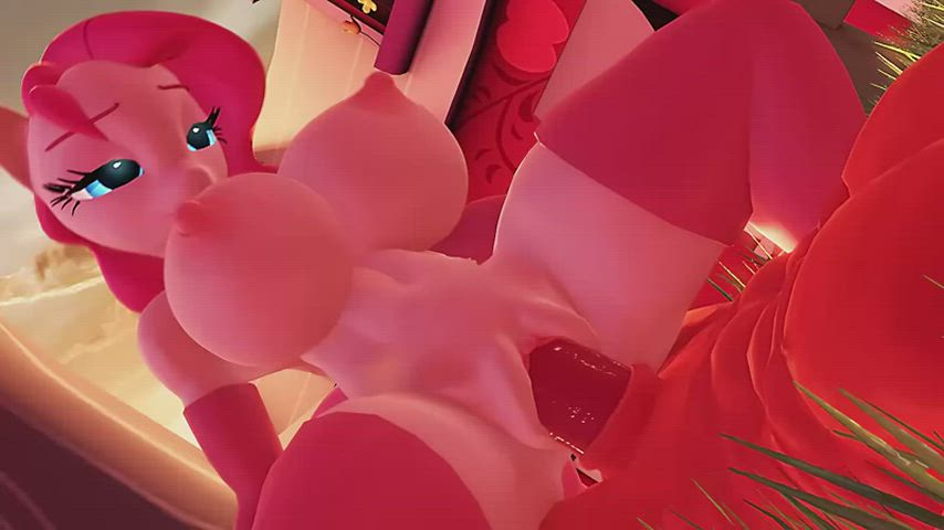 animation big tits cartoon cowgirl eye contact pink riding sfm stockings gif