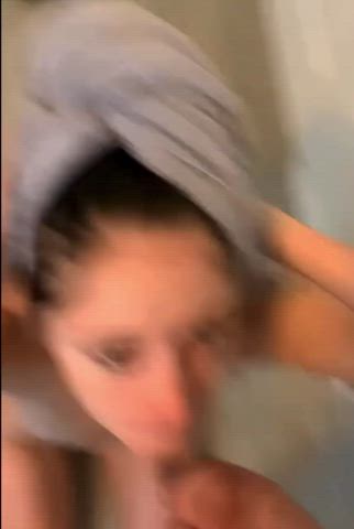 blowjob cum cum in mouth cumshot facial petite teen towel gif