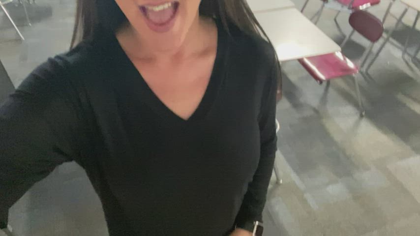 Classroom Natural Tits Nipples Teacher gif