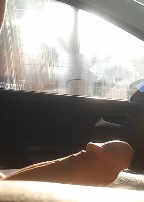 car cock cockflash cut cock flashing hard nude outdoor gif