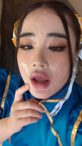 asian cosplay cum gif