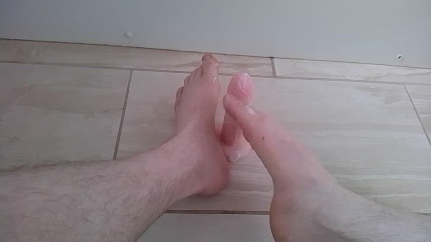 teasing your cock with my feet. Cum see a whole lot more on my page ?