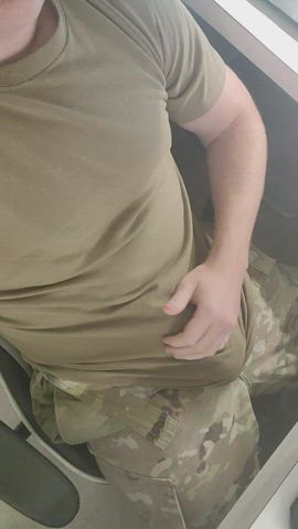 big balls big dick jerk off male masturbation military solo gif