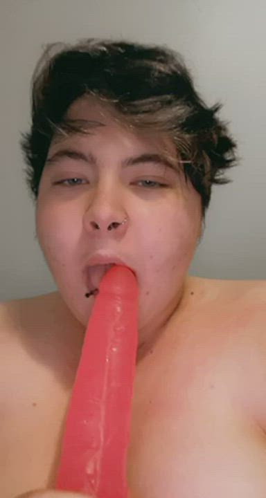 Dildo Strap On Sucking gif