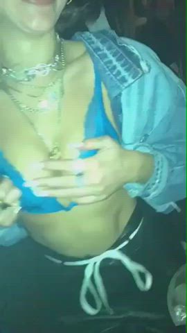 Celebrity Squeezing Tits gif