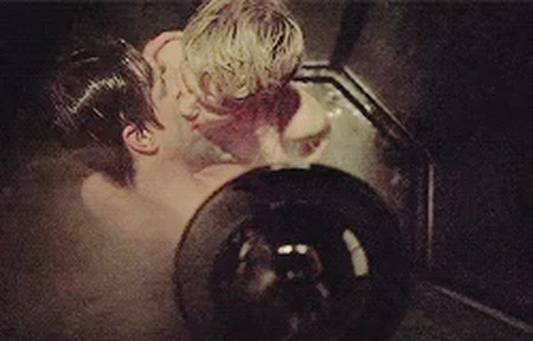 gay kissing shower gif