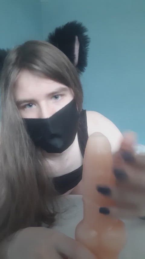 dildo femboy mask gif