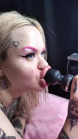 bimbo bimbofication fetish lips sexy slut vibrator gif