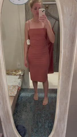 cute dress dressing room gif