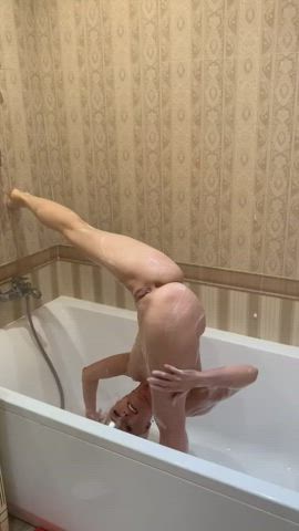 Bathtub Blonde Masturbating Pussy Soapy gif