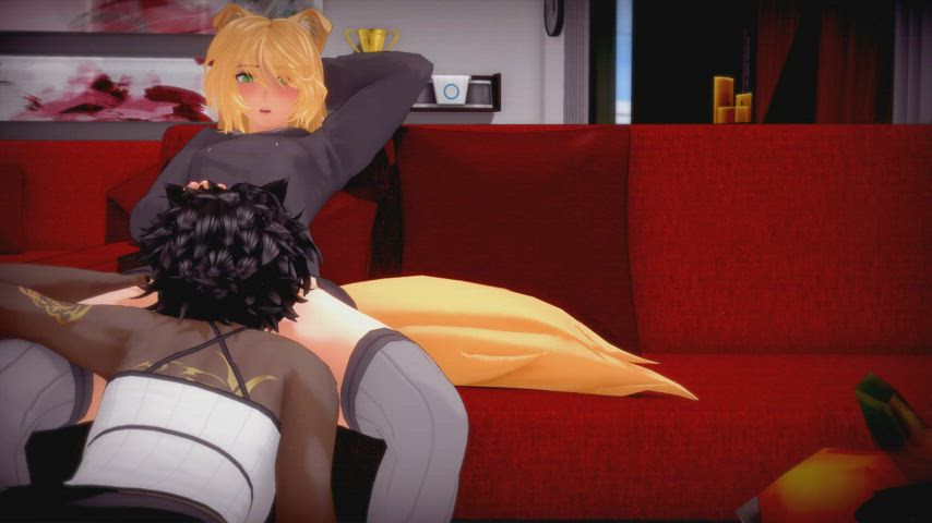 3d animation big dick blonde cum doggystyle futanari riding rule34 gif