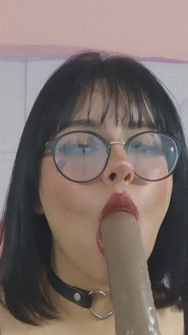 blowjob cute deepthroat gif